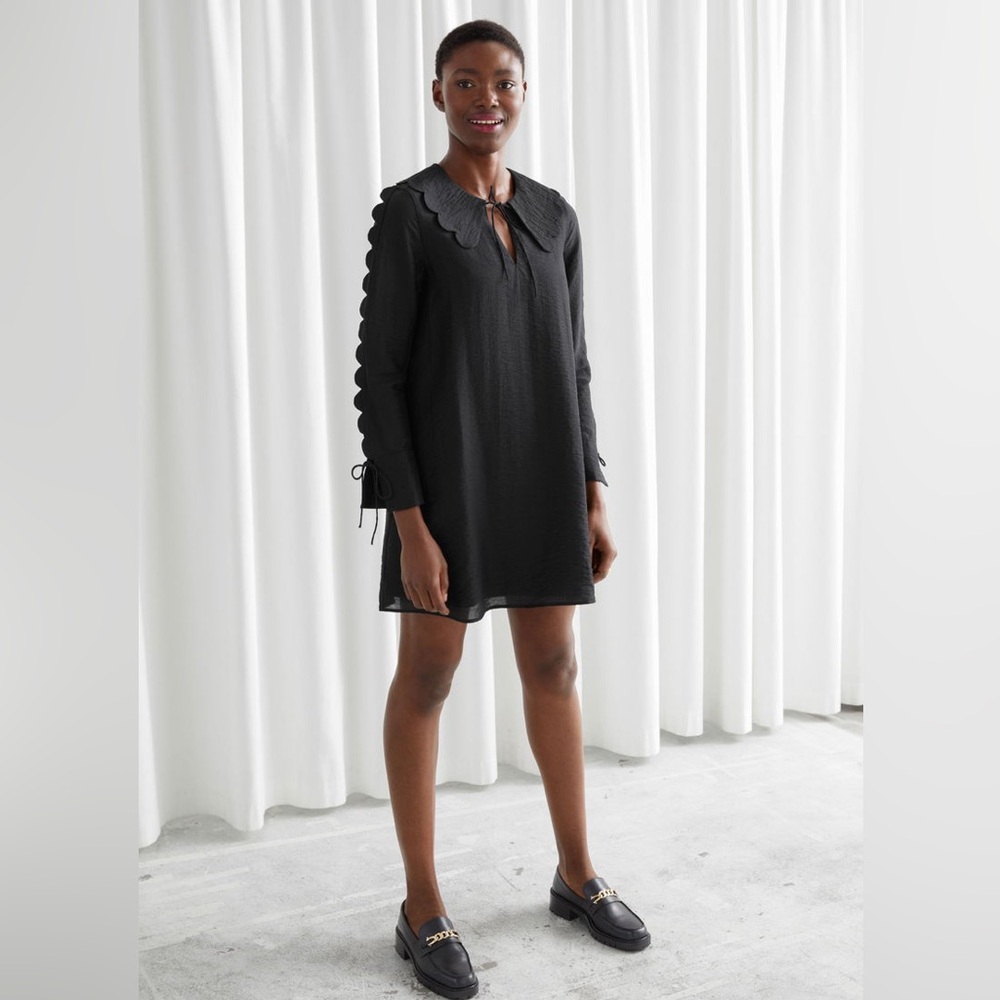 & Other Stories Scallop collar dress US 2
